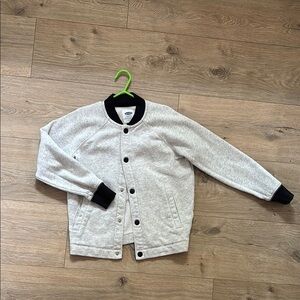 Kids Old Navy Gray and Black Bomber Jacket Casual Style